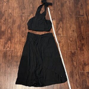 Entro Black Halter Skirt Set NWT